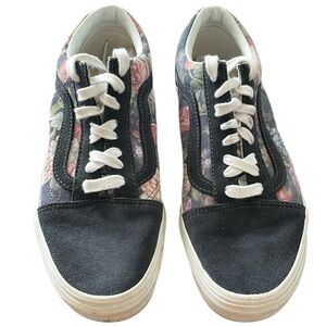 Vans Old School Trainers Moody Floral Lace Up Skate Sneakers Grey Suede Size 9.5